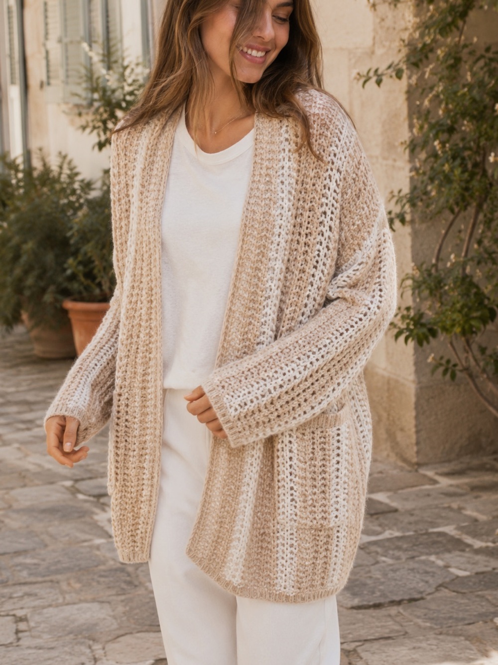 Naked Cashmere Deja Open Knit Cardigan.
Size M/L
